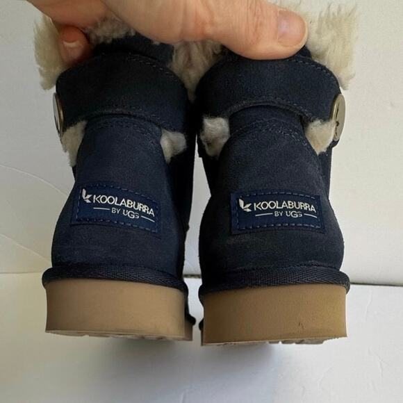 Koolaburra by UGG Women’s Jordana Mini Boots Size 6 Blue Suede Button Faux Fur - Picture 7 of 8